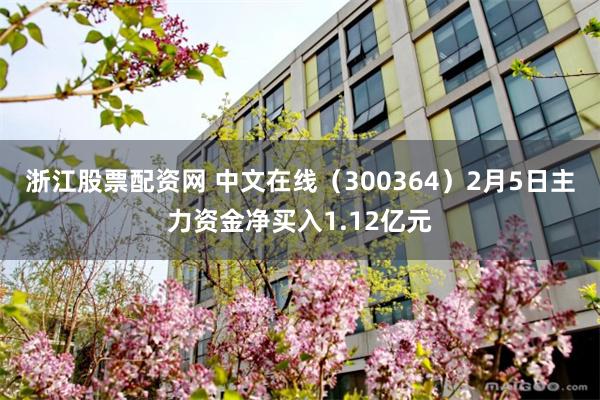 浙江股票配资网 中文在线（300364）2月5日主力资金净买入1.12亿元