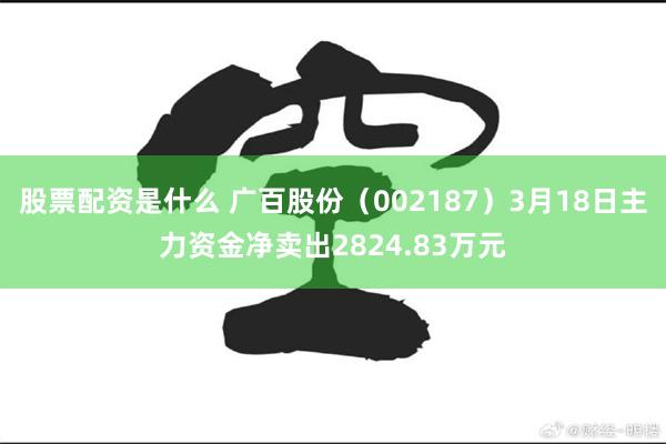 股票配资是什么 广百股份（002187）3月18日主力资金净卖出2824.83万元