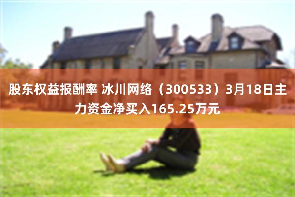 股东权益报酬率 冰川网络（300533）3月18日主力资金净买入165.25万元